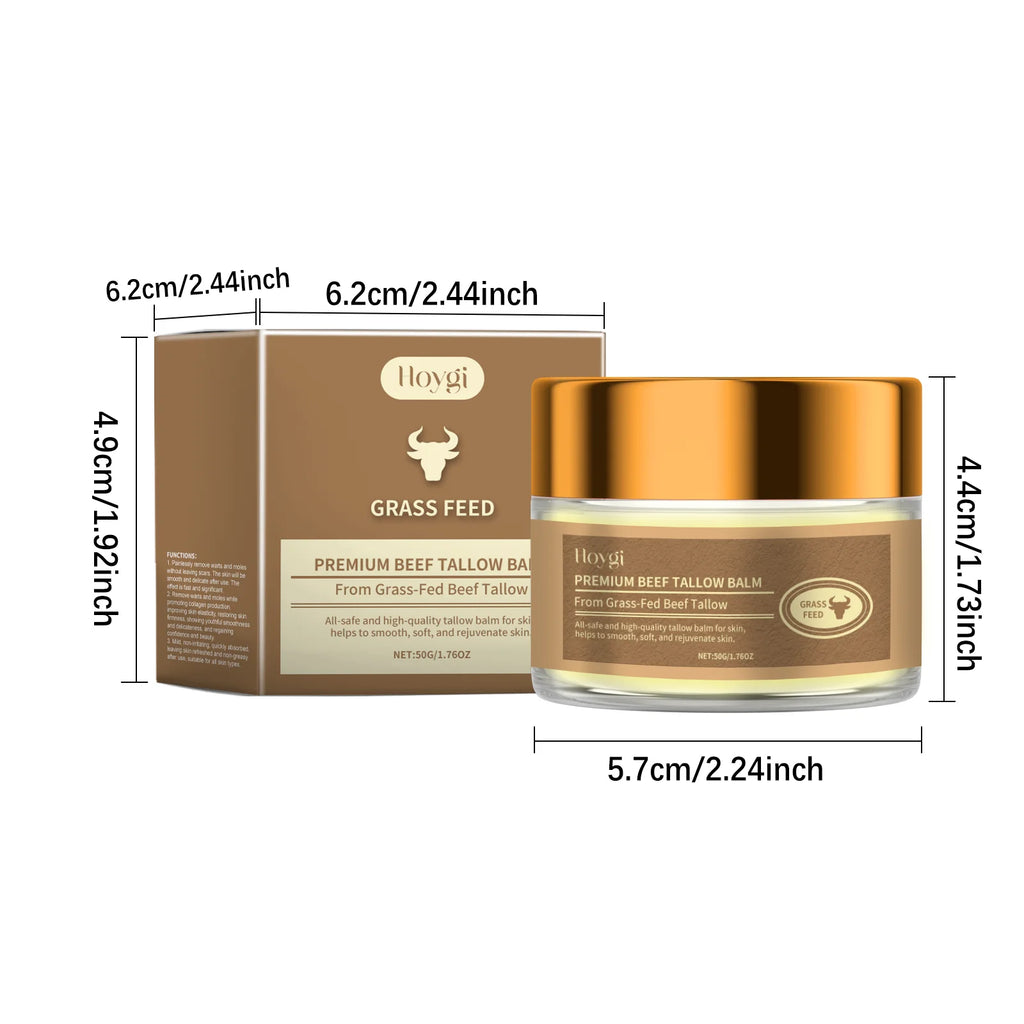 Hoygi 50g Beef Tallow Face Cream Moisturizer Repair Dry Rough Skin Increase Elasticity Hydration Smooth Tallow Nourishing Balm