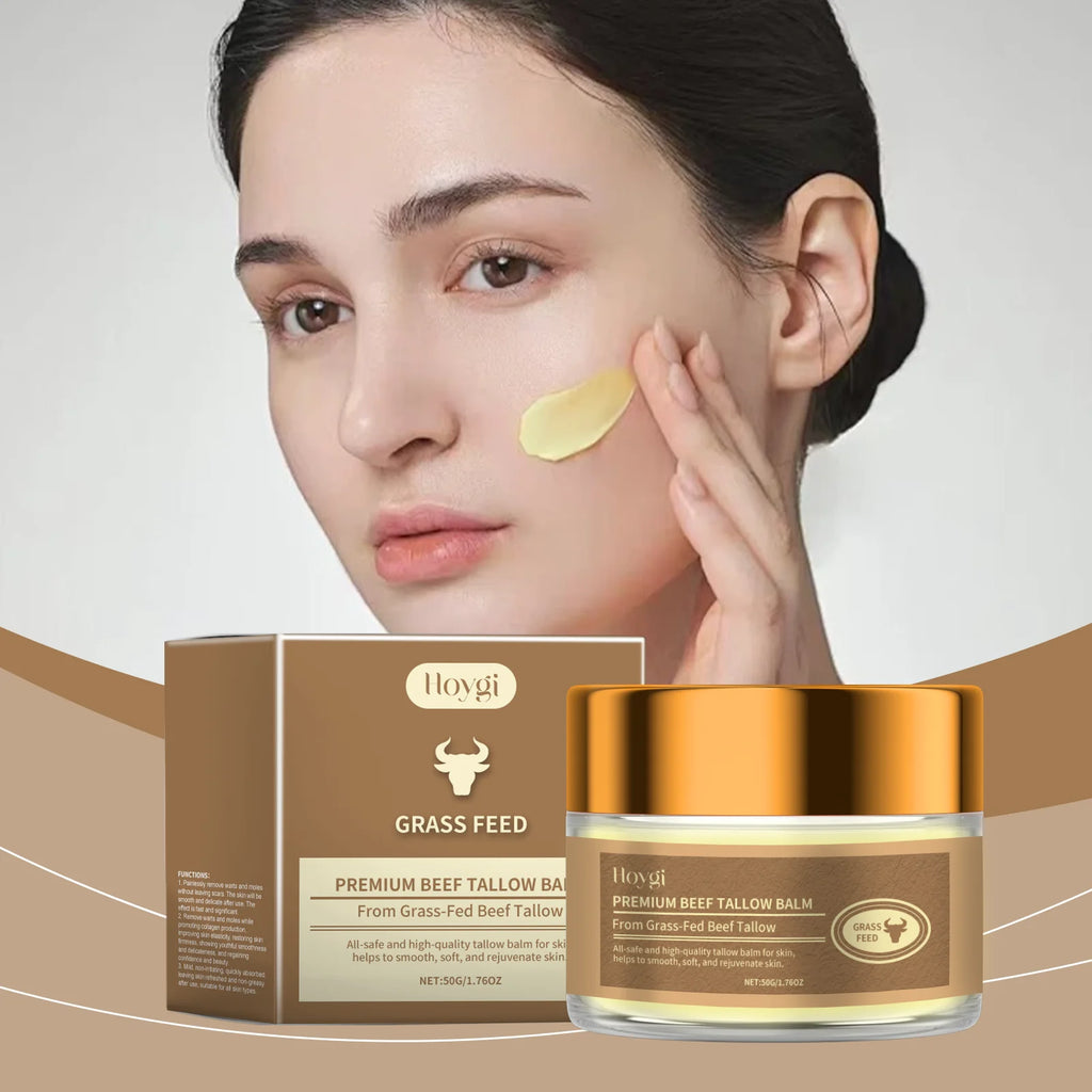 Hoygi 50g Beef Tallow Face Cream Moisturizer Repair Dry Rough Skin Increase Elasticity Hydration Smooth Tallow Nourishing Balm