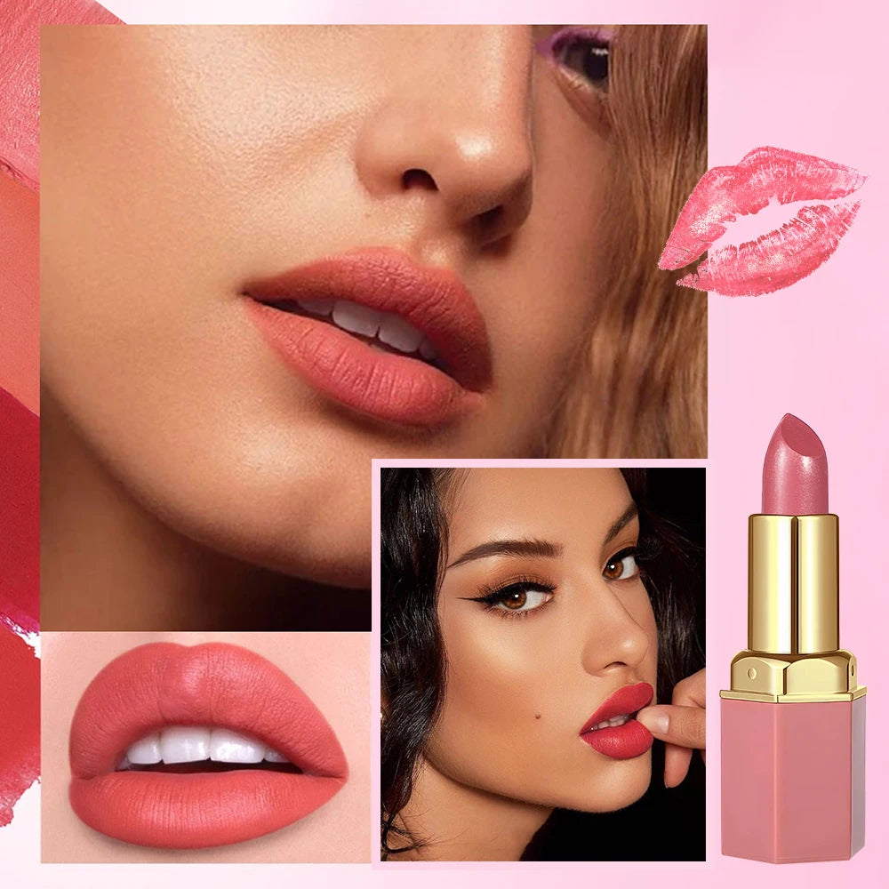 6 Colors Gold Bar Tube Lipstick Matte