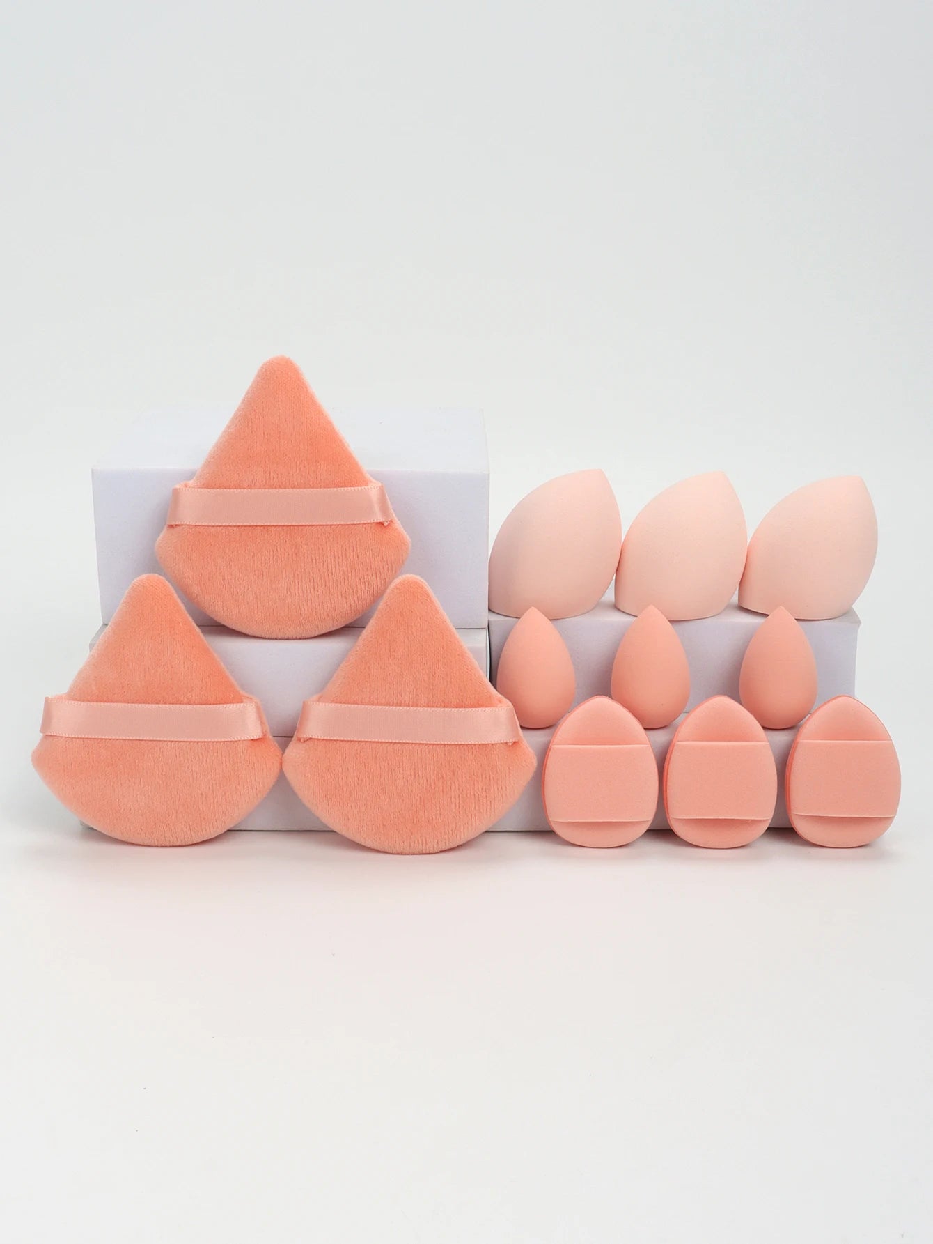 12-Piece All-Purpose Makeup Sponge Setde of 3 Loose Powder Puffs