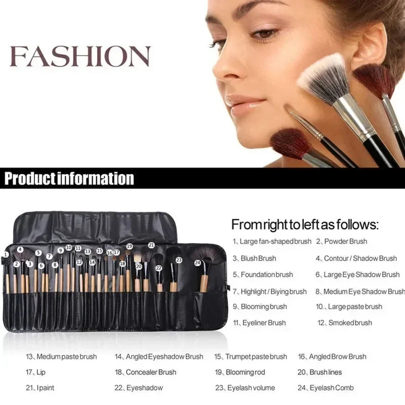 24 pcs Makeup Brush Sets Professional Cosmetics Brushes Eyebrow Powder Foundation Shadows Pinceaux Make Up Tools