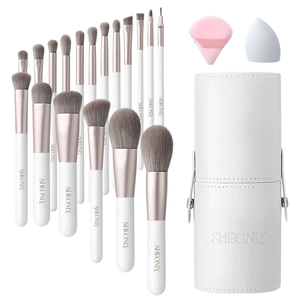 Voltsify Professional Makeup Brush Set 18 Pcs for Foundation Powder Concealers Eye Shadows Blush