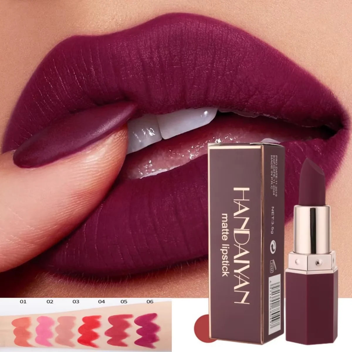 6 Colors Sexy Matte Lipstick Waterproof