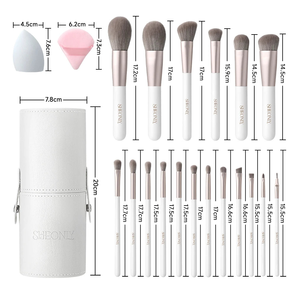 Voltsify Professional Makeup Brush Set 18 Pcs for Foundation Powder Concealers Eye Shadows Blush