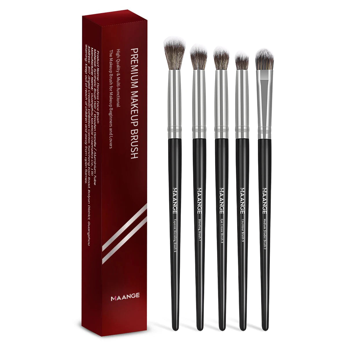 MAANGE 5PCS Detail Makeup Brushes Kit Concealer Brush Eyeshadow Soft Bristles Shader Brush Facial Cosmetic Beauty Makeup Tools